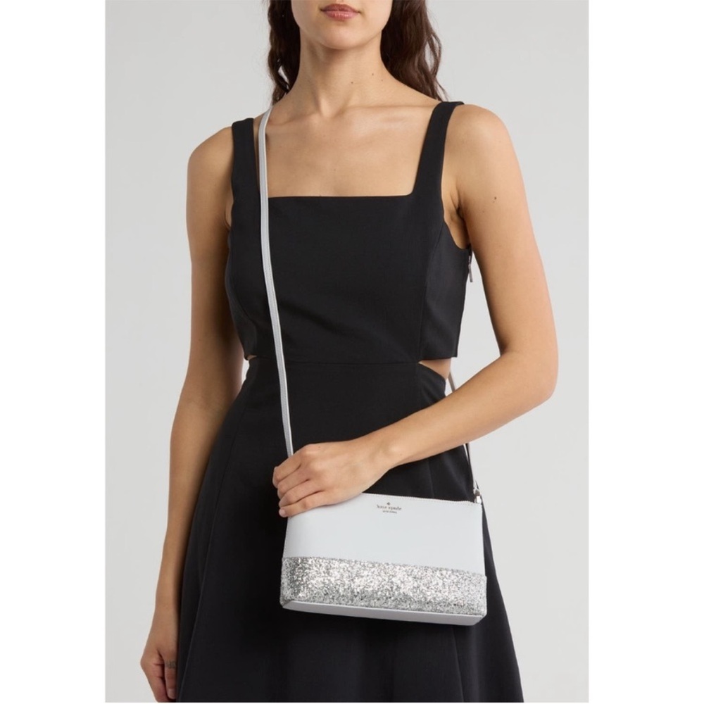 Kate Spade Flash Glitter Silver Crossbody Bag NWT - Picture 8 of 8